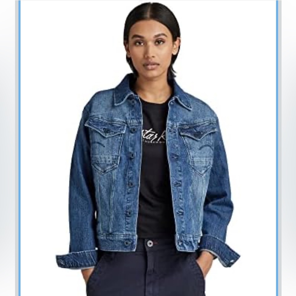 NWT G Star Raw Denim Jean Jacket Arc 3D faded santorini women’s small blue slim